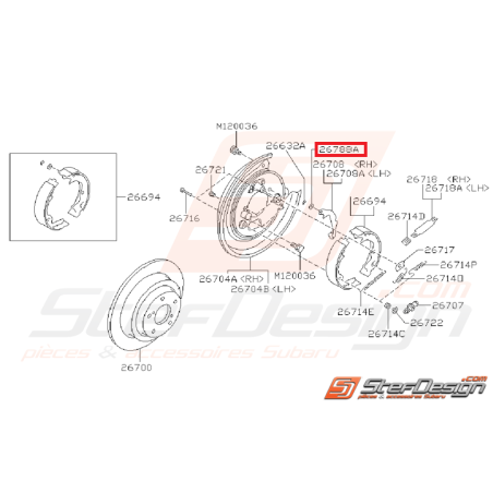 Rondelle frein arrière Origine Subaru Impreza GT 93-00 STI/WRX 01-14 FORESTER 97-0236021