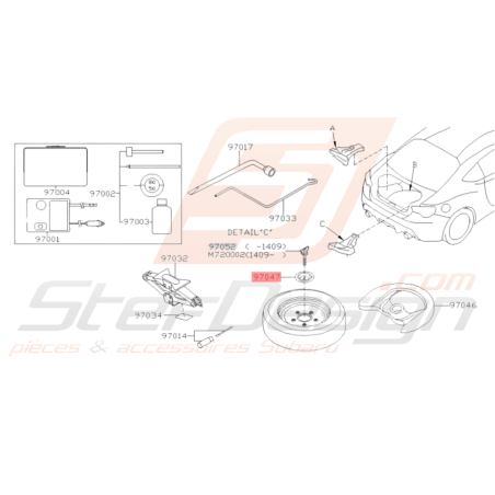 Rondelle Support Vis Roue De Secours Origine Subaru BRZ 2013-201936024