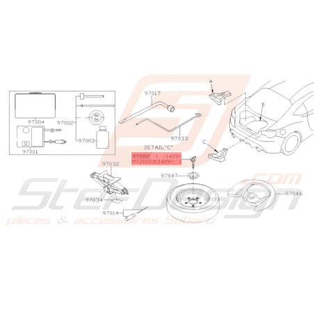 Vis Roue de Secours Origine Subaru BRZ 2013 - 201936028