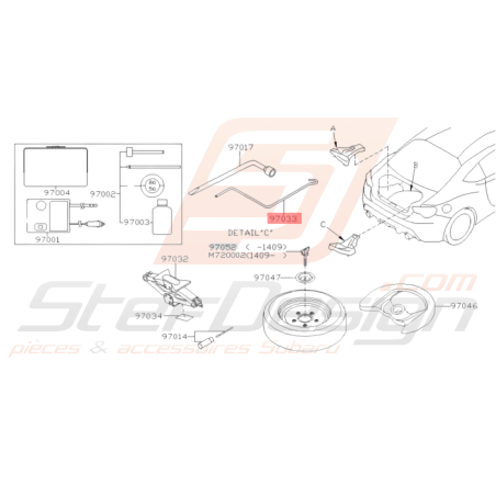 Manivelle Cric Origine Subaru BRZ 2013 - 201936029