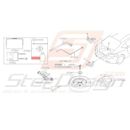 Recharge Kit Anti-crevaison Origine Subaru BRZ 2013-201936032