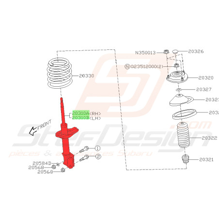 Amortisseur avant pour subaru forester 2.5XT 200536080