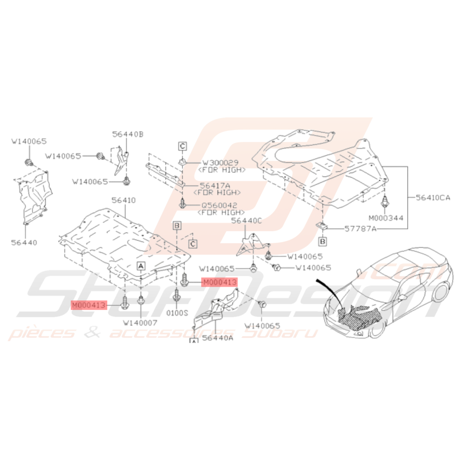 ② Couvercle moteur Subaru Impreza 2.0d Couvercle de moteur