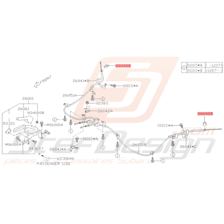 Attache Câble de Frein à main Origine Subaru GT 93-00 WRX/STI 01-14 BRZ 13-19 FORESTER 97-0236278