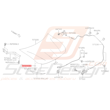 Protection Caoutchouc Subaru GT 93-00 WRX STI 03-14 BRZ 13-1936425