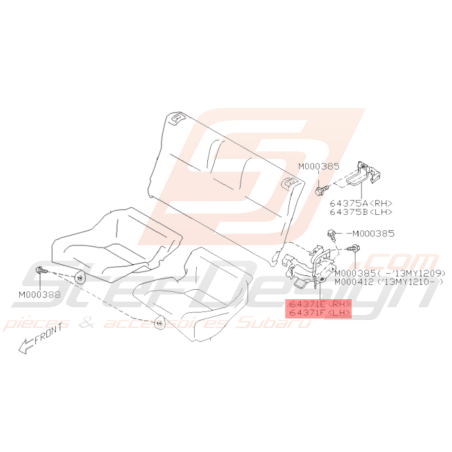 Ensemble Charnière Origine Subaru BRZ 2013 - 201936473