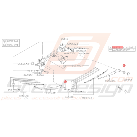 Écrou Origine SUBARU GT 1993 - 2000 WRX STI 2001 - 201436493