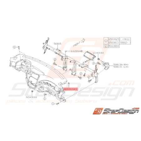 Mousse de Tableau de Bord Origine Subaru WRX STI 2008 - 201436658