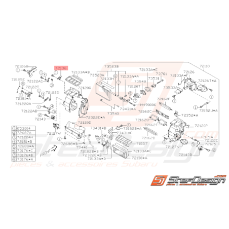 Dispositif d'Aspiration Chauffage Origine Subaru WRX STI 2008 - 201436719