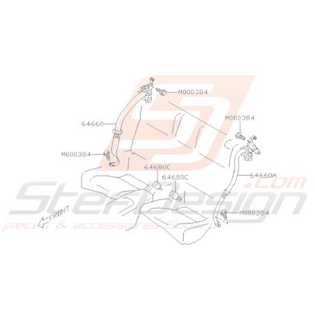 Schéma Ceinture de Sécurité Arrière Origine Subaru BRZ 2013 - 201936800