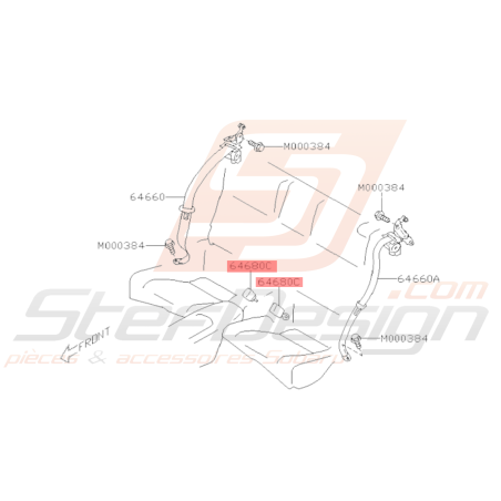 Clip de Verrouillage de Ceinture Origine Subaru BRZ 2013 - 201936804