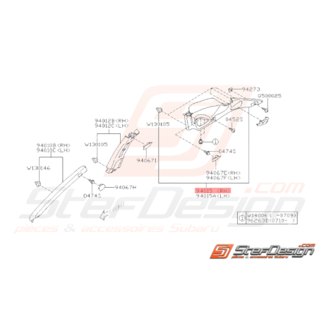 Garniture Montant Supérieur Origine Subaru WRX 17/11/2008 - 201036931