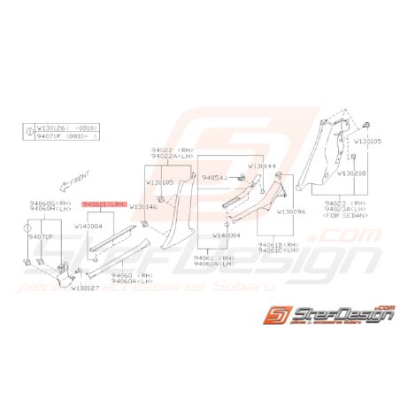 Couvercle Enjoliveur Latéral Avant EXT Origine Subaru STI 2008 - 201436955