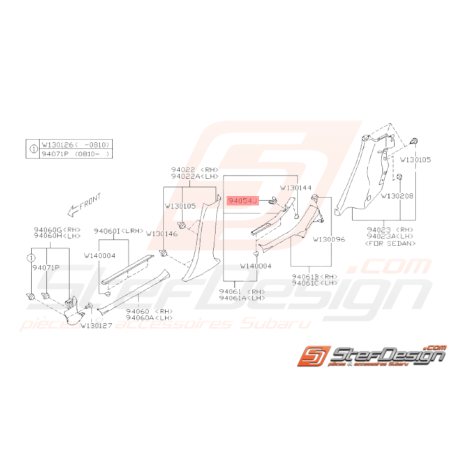 Couvercle de Serrure Origine Subaru WRX STI 2008 - 201436978