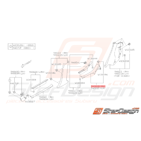 Couvercle Côté Bas de Marche Droit Origine Subaru WRX STI 200836980