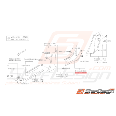 Couvercle Côté Bas de Marche Gauche Origine Subaru WRX STI 2009 - 201436986