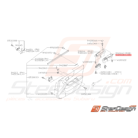 Cache de boutons lève-vitre avant Origine Subaru STI 2011 - 201437017