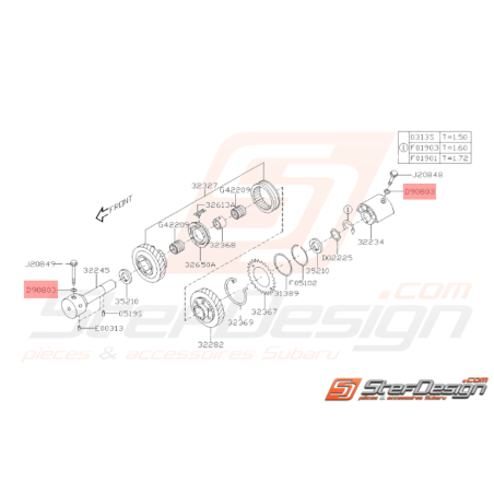 Joint de Support de Galet Tendeur Origine Subaru STI 2001 - 201437101