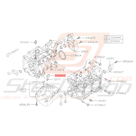 Joint torique Orange Origine Subaru GT WRX STI FORESTER Turbo37105