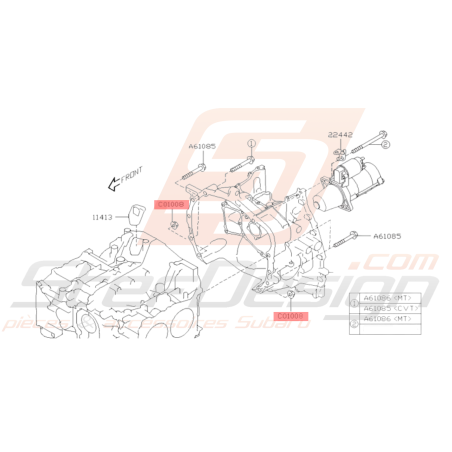 Écrou boîte (niveau guide de centrage) Subaru GT 93-00 WRX 01-10 STI 01-19 BRZ 13-19 FORESTER 97-0237117
