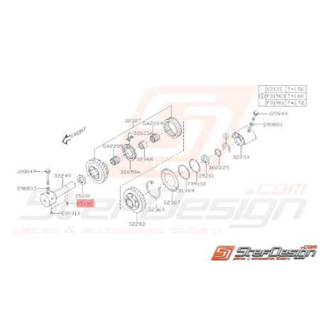 Goupille d'Engrenage Origine Subaru STI 2001 - 201437174