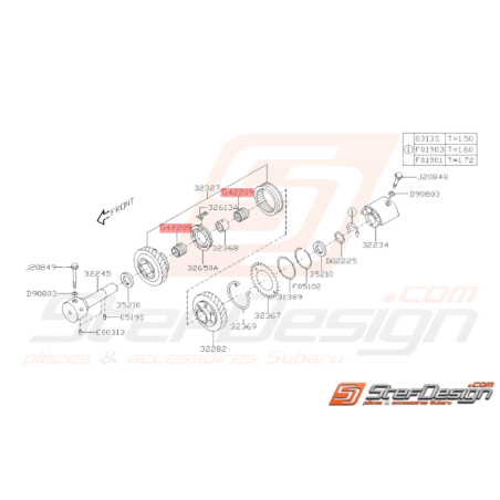 Roulement d'Arbre Primaire Origine Subaru STI 2001 - 201437176