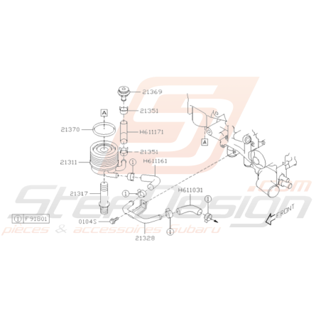 Schéma Radiateur d'huile Origine Subaru STI 2015 - 201937255