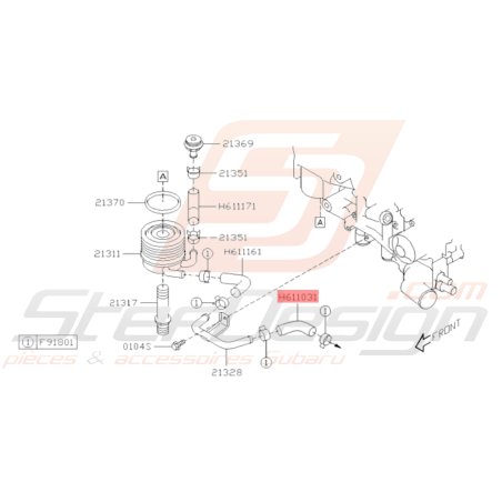 Durite de Modine d'Huile Origine SUBARU GT 93-00 WRX 01-10 STI 01-19 FORESTER 97-0237259