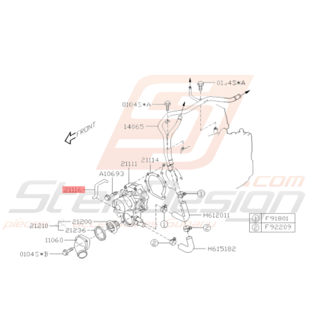 Joint de Pompe à Eau/Bloc Origine Subaru GT 93-00 WRX 01-10 STI 01-19 FORESTER Turbo 97-0237264