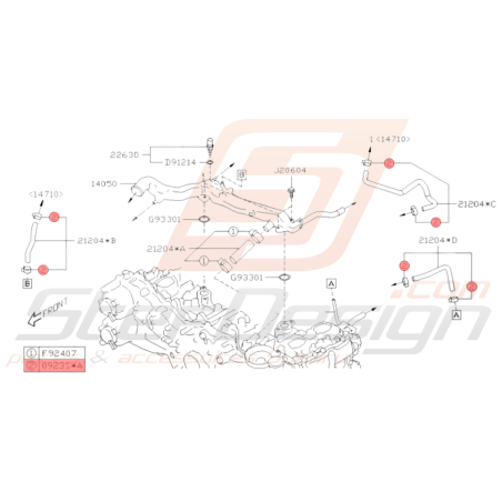 Attache tuyaux bouchon bypass Origine Subaru GT 93-00 WRX 01-10 STI 01-14 BRZ 13-19 FORESTER 97-0237284