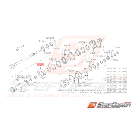 Pignon de 1ère vitesse Origine Subaru WRX 2008 - 201037327