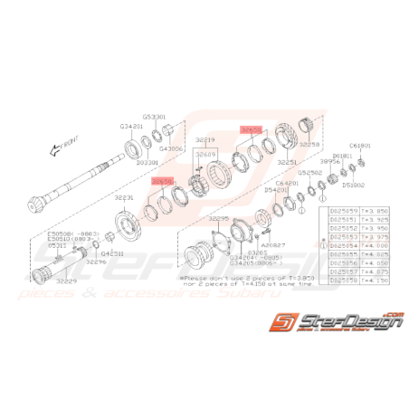 Jeu de Synchro Boite 5 Origine Subaru WRX 2008 - 201037333