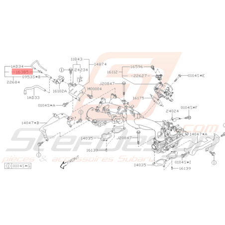 Connecteur Durite SolenoÏde Subaru FORESTER 97-02 GT 93-00 WRX 01-10 STI 01-1937489