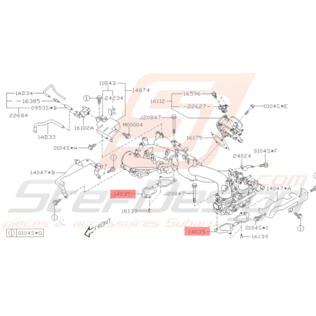 Joint de collecteur d'Admission Subaru Impreza 99-19 FORESTER 97-0237496