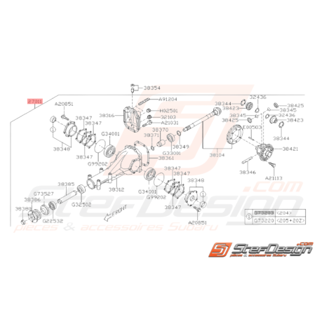 Pont Arrière Différentiel Origine Subaru WRX 2008 - 201037549