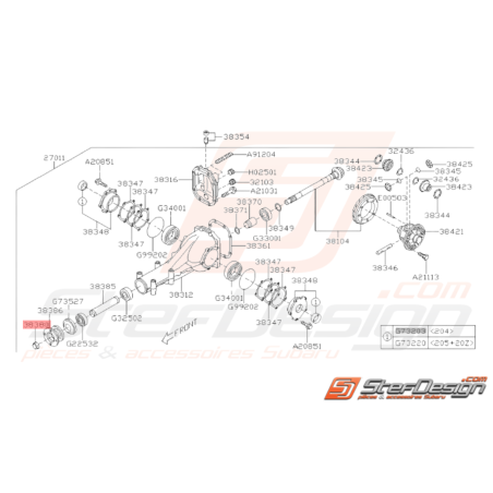 Ecrou de Verrouillage Origine Subaru WRX STI 2008 - 201437560