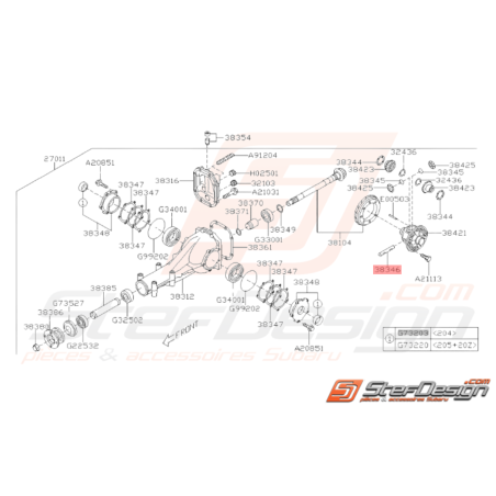 Axe Pignon de Différentiel Origine Subaru WRX 2008 - 201037572