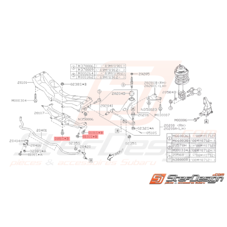 Vis de fixation Subaru Impreza GT WRX STI FORESTER37635