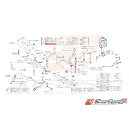 Vis Collerette Origine Subaru STI 04/2011-2014 BRZ 2013-201937700