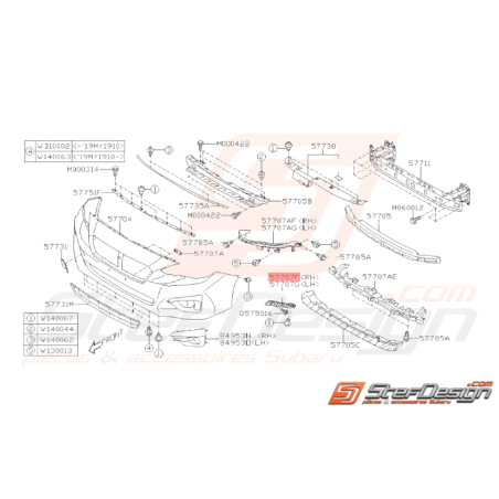 Support Pare-Chocs Avant Origine Subaru Impreza 2018 1.6L37749