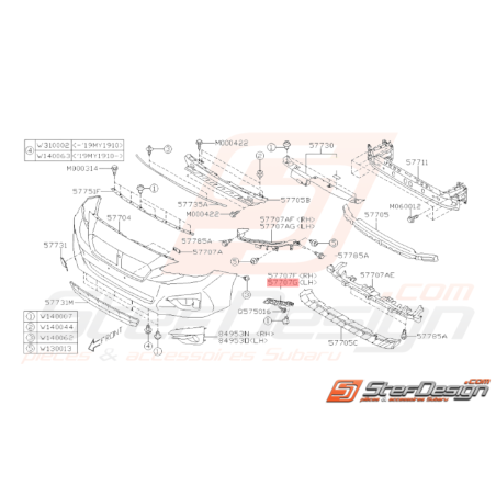 Support Pare-Chocs Avant Origine Subaru Impreza 2018 1.6L37750