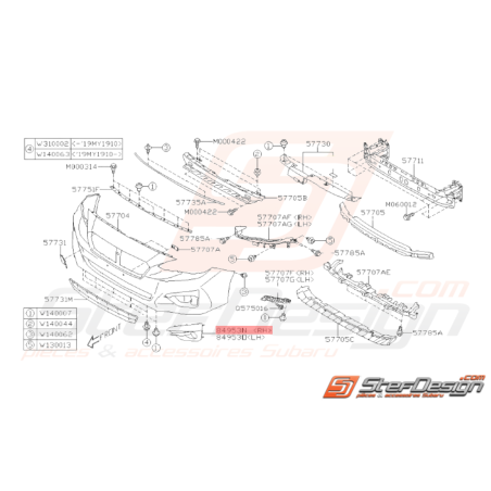 Couvercle Feu Antibrouillard Origine Subaru Impreza 2008 1.6L37752