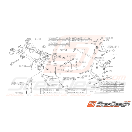 Schéma de Train Arrière Origine Subaru STI 2008 - 201437839