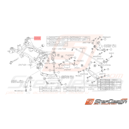 Berceau arrière Origine Subaru STI 2008 - 06/201037840