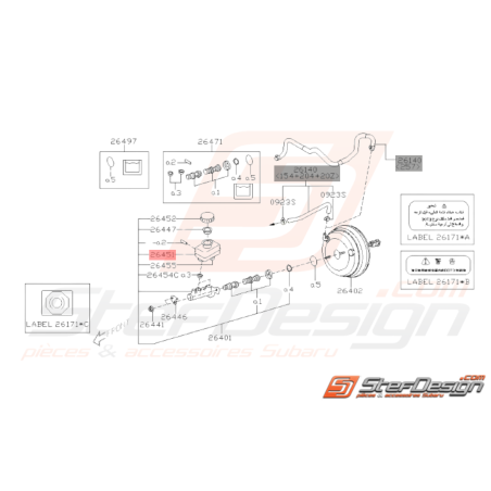 Réservoir Maître Cylindre de Frein Origine Subaru WRX STI 08 - 1437923