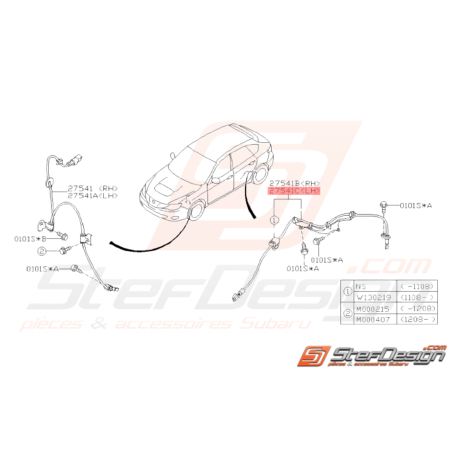 Capteur ABS arrière Origine Subaru WRX STI 2008 - 201438024