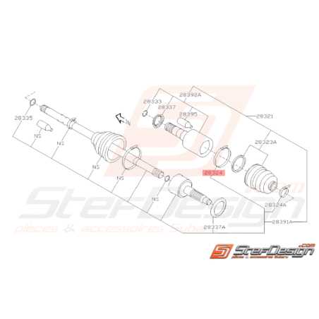 Collier Soufflet de Cardan Origine Subaru STI 2008 - 201438049