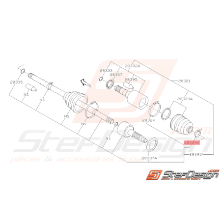 Collier de Soufflet de Cardan Origine Subaru STI 2008 - 201438050