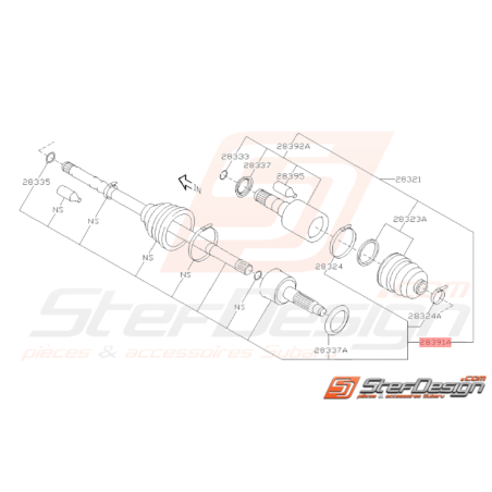 Cardan Avant Côté Roue Origine Subaru STI 2008 - 201438051