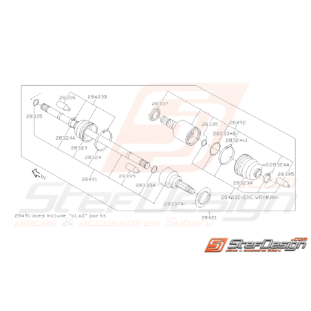 Schéma de Cardan Arrière Origine Subaru WRX 2008 - 201038055